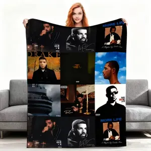 Music Drake Vintage Album Blanket hiphop blanket Bed Throw Blankets Cozy Lightweight for Car Rug Piece It is an excellent gift for children, family and friends