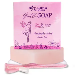FIVONA Yoni Soap Herbal Bar 5.3oz for Gentle Feminine Intimate Wash and Whole Body, Natural Ingredients, Includes Exfoliating Scrubber Foaming Net - Natural and Gentle Vagi Cleansing