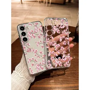 1pc Flower Phone Case Flower Transparent Simple Compatible With Samsung Galaxy Series A54/A53/A52(A52S Compatible)/A34(5G)A32(5G)/A14(5G)/A13 5G/A04S/S21/S21U/S22/S22U/S23/S23+/S23U And S24 Series A15/A35(5G)/A55(5G)/A25(5G), Shockproof Scratch Resistant