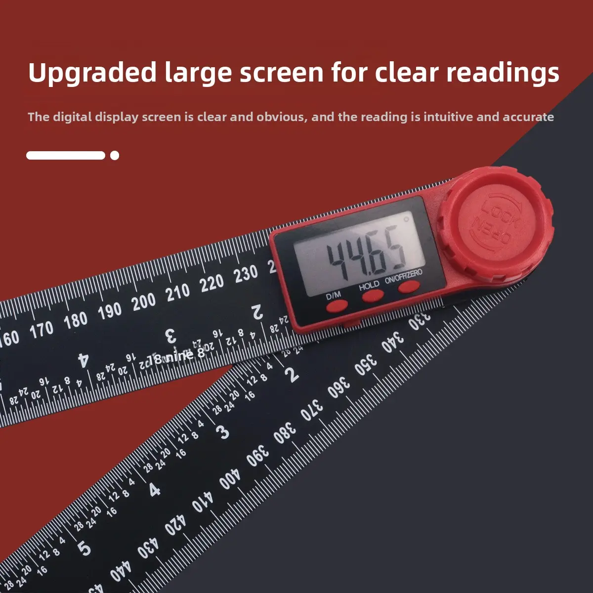 Angle Ruler 2-in-1 Digital Angle Ruler Protractor Digital Caliper Black Vernier Caliper