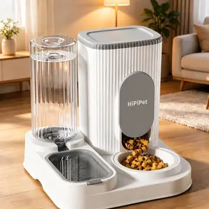 2-in-1 Pet Feeder & Waterer, Stainless Steel, Large Capacity