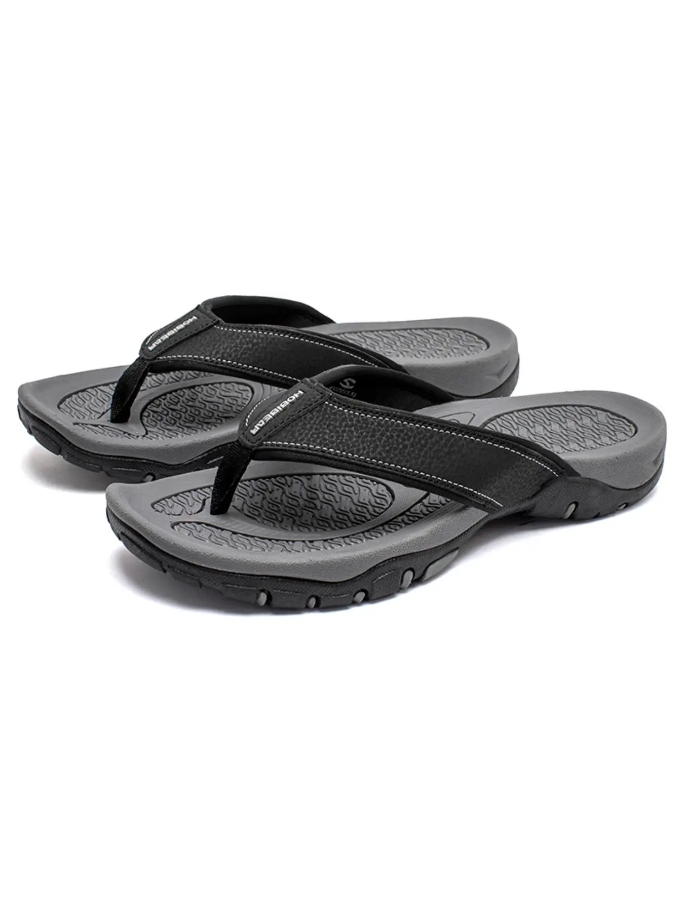 HOBIBEAR Men's Rubber sole sandals, slippers, summer breathable men's clip on slippers, casual beach shoes, Footwear For Beach, exposed toe flip flops, Footwear