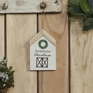 Farmhouse Christmas Wreath Hanging Ornament