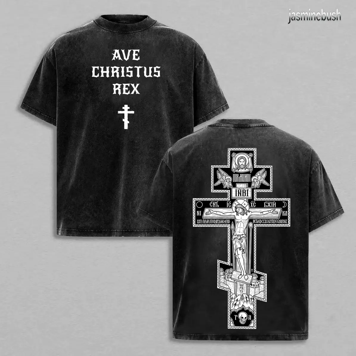 Ave Christus Rex Vintage ed Tee Christian Graphic Streetwear Shirt All-Season Cotton T-Shirt