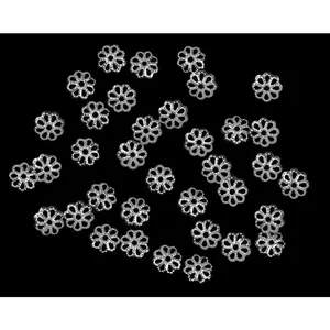 Beautiful Bead 6mm Silver Tone Flower Bead Caps for Jewelry Making (About 500pcs)