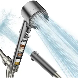 High-Pressure Filtered Shower Head with Handheld Option, Multiple Spray Modes & ON/OFF Switch – Ideal for Hard Water, Pet Baths & Enhanced Water Flow PWERAN