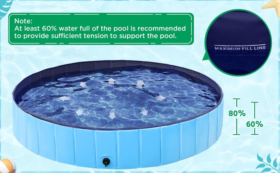 【All Size】Yaheetech Cooling Foldable Pet Swimming Pool, Portable Dog Bath Tub Indoor and Outdoor, PVC Portable Wash Tub for Pet Dogs for Garden/Beach/Yard/Home Use