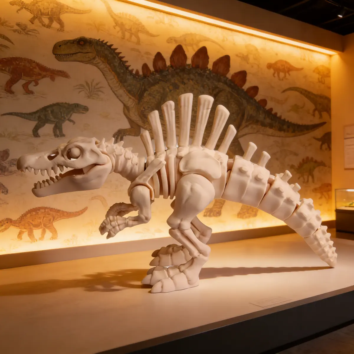 3D Printed Spinosaurus Skeleton Model 9 Piece Easy Assembly Dinosaur Fossil Figurine Collectible Desktop Decor For Home Or Office