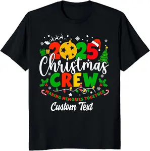 100% Cotton Custom Christmas Crew 2025 Shirt, Personalized Matching Family Christmas Apparel, Holiday Matching 2025 Shirts