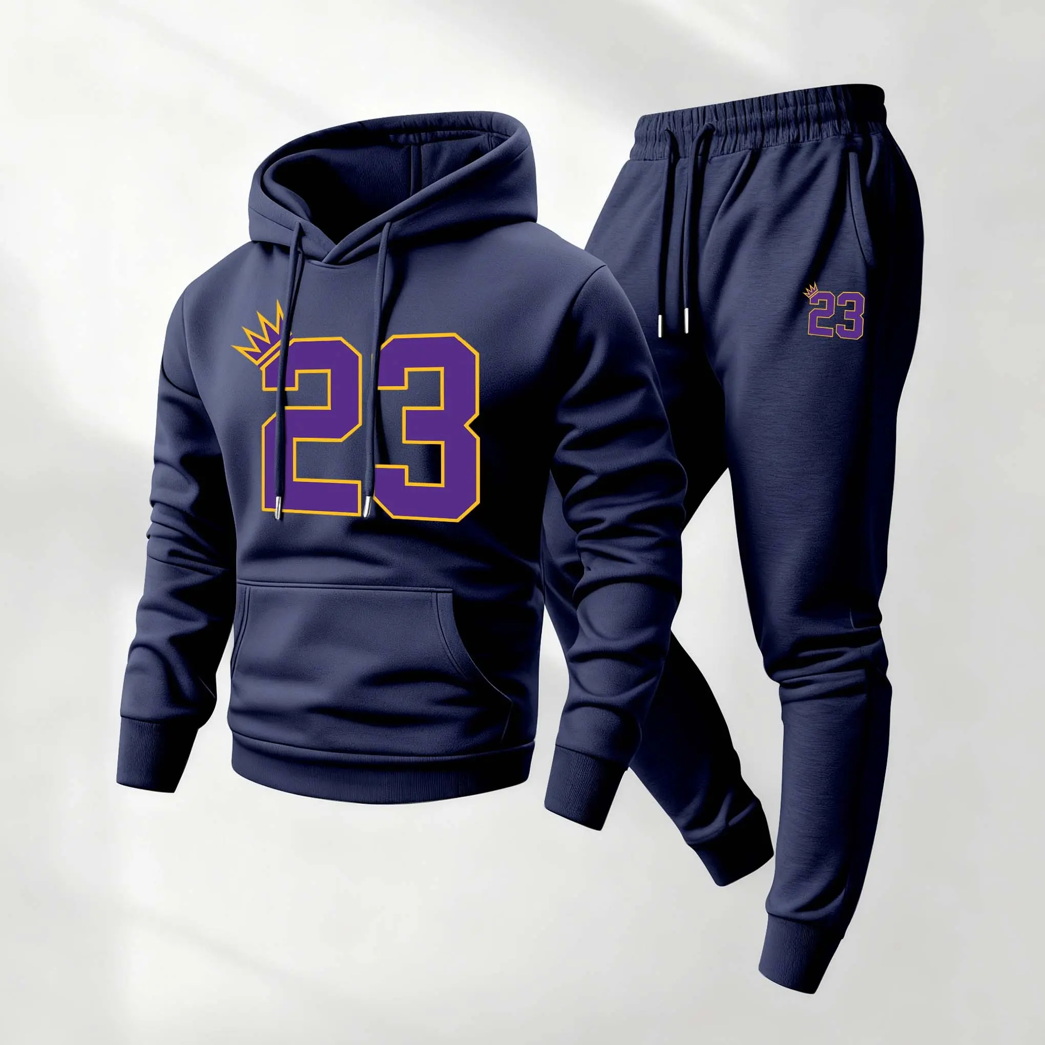 Men's Retro Tracksuit, 2-Piece Polyester Sweatsuit Set Outfit with King Graphic, Loose Fit Athleisure Street Fit, Gym Athletic Clothes, Soft Tracksuit, Sports Suit Tracksuits