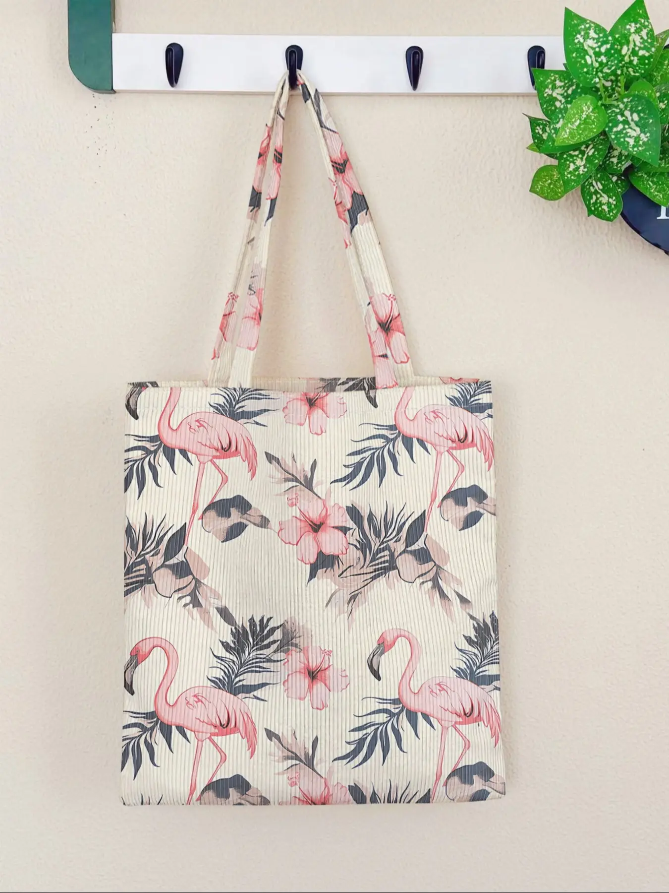 Flamingo Pattern Handbag, Large Capacity Shoulder Bag, Casual Daily Use, Suitable for Men and Women, All Seasons, Spacious Capacity, Everyday Bags