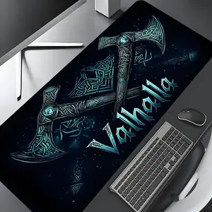 Vintage Valhalla Pattern Mouse Pad, Rectangle Gaming Mouse Pad, Non-slip Rubber Pad, Desk Decor for Home, Office, Laptop, Desktop Computer Games, Gaming Desk Accessory, Desk Accessories