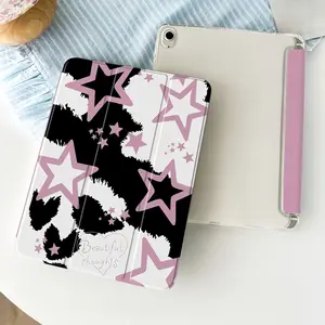 Star Graffiti iPad Case, Sweet Cool Y2K Style Acrylic Anti-Drop Three-Fold Stand, Fits iPad 10th Gen 9th Gen 8th Gen 7th Gen