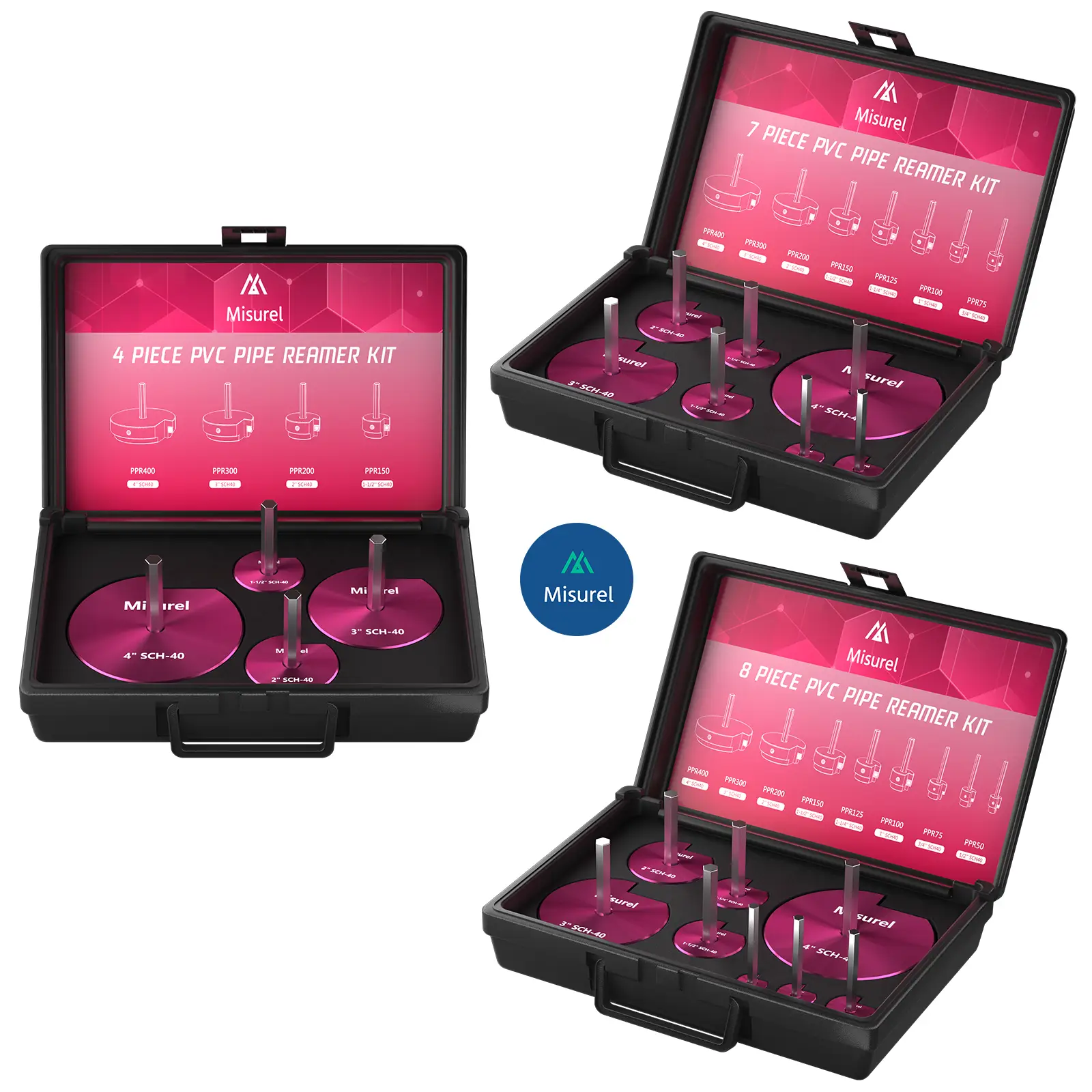 4/7/8 Piece Pipe Reamer Set Pipe cutting drill bits,Plumbing and Pipe Repair Drill Carbide Insert tool kit set Hex Key Efficiency Hardware