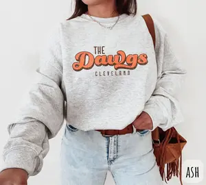 Retro Cleveland Football Sweatshirt, Vintage Dawgs Crewneck, Game Day Pullover, Cleveland Football Fan Sweatshirt