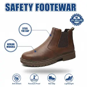 Breathable Splash-proof Smash-proof Puncture-proof Safety Shoes Unisex Comfortable Chef Work Shoe Waterproof Anti-slip Durable Outdoor Unyielding Protection Men Women Construction All-Day Energy