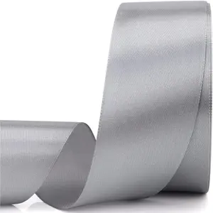 25 Yards 1-1/2 inches Wide Satin Ribbon Suitable for Wedding, Party and  Box Packaging Ribbon (Gray, 1-1/2")