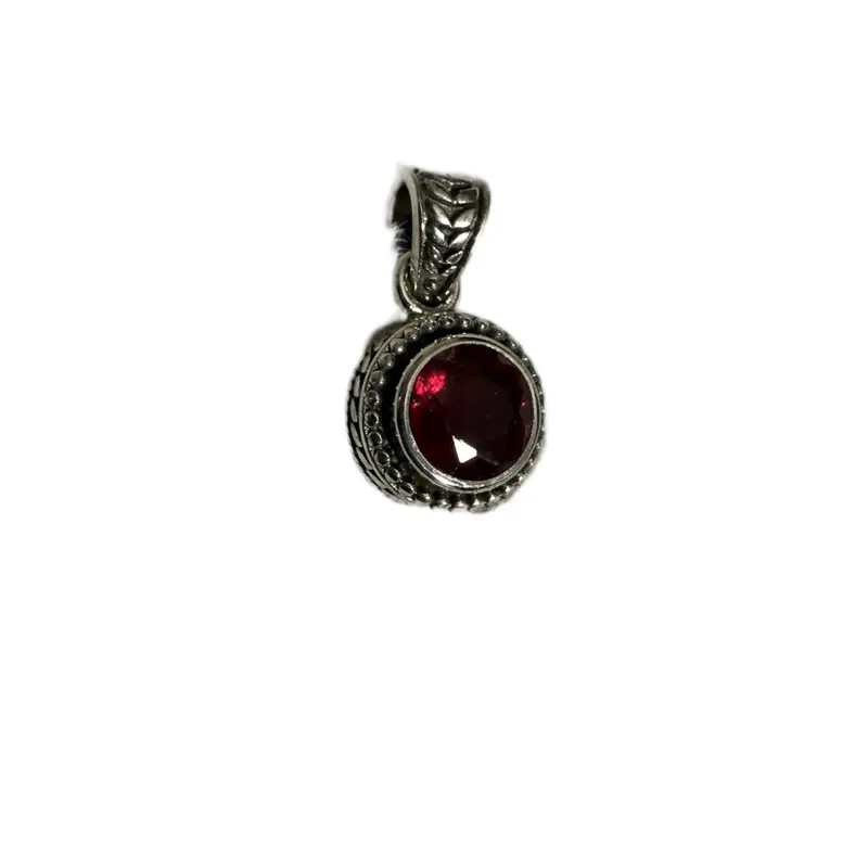 Ruby and 925 Silver Pendant - Spelled Talisman