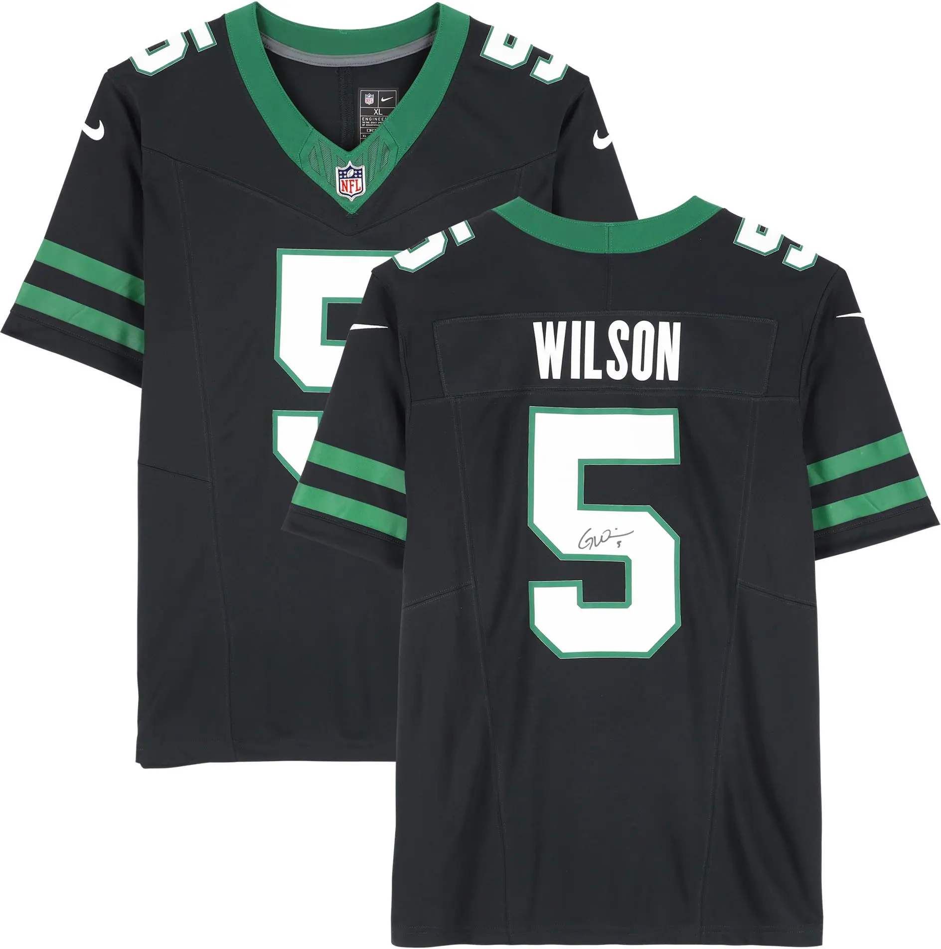 Garrett Wilson New York Jets Autographed Nike 2024 Black Alternate Limited Jersey - Fanatics Authentic Certified - NFL Memorabilia