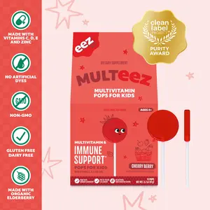 Multeez Multivitamin Pops for Kids, Cherry Berry