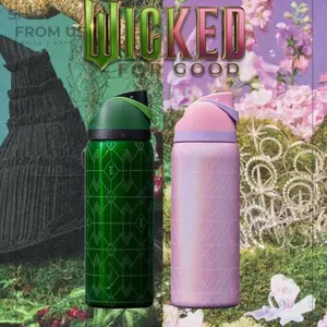 Limited Owala x Wicked For Good 32oz Tumbler – Soft Girl Elphaba & Glinda FreeSip Water Bottle, Insulated Leakproof Portable Cup, Xmas Gift