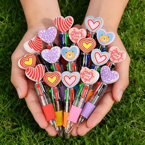10/20/30pcs Valentine's Day Gifts for Kids Classroom - Heart Shaped Retractable Pens - Bulk Non-Candy Party Favors