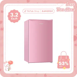 BANGSON 3.2 Cu.Ft Mini Fridge with Freezer, Compact Fridge, Energy-efficient Refrigerator, Quiet,Single Door Small Refrigerator, Drink Refrigerator, Garage Fridge, Room Fridge, Protable Refrigerator, Silver, Black, White