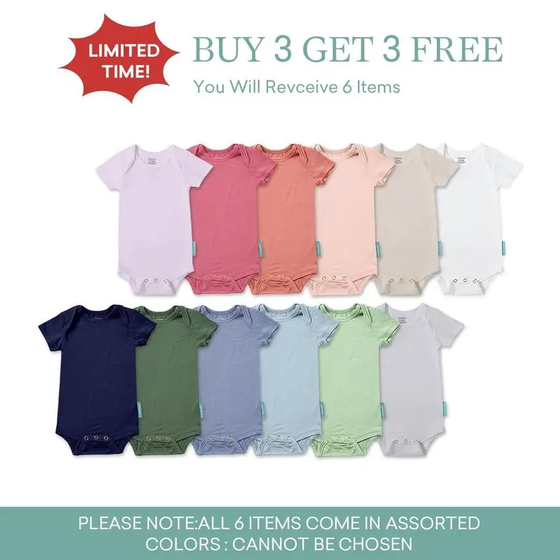 6-Pack Short Sleeve Bodysuit (Maybe Single Color）