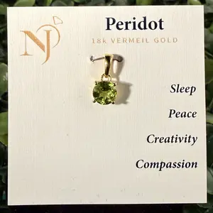 Peridot Faceted Vermeil Gold Pendant