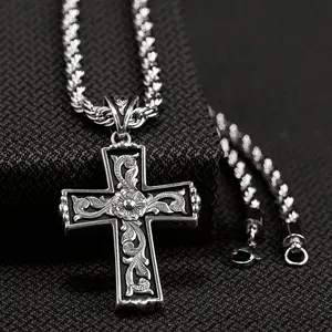 WESTERN SCROLL CROSS NECKLACE