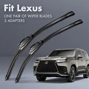 Fit Lexus,Universal All-Season Windshield Wipers Ultra Quiet Frameless Blades, OEM Quality,Streak-Free 5 Adapters,  Easy Install Car Parts