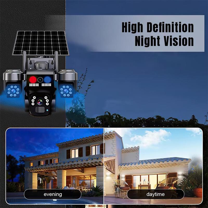Solar Security Camera Outdoor 6MP, Triple Lens WiFi PTZ Camera, PIR Human Detection, Color Night Vision, Two-Way Audio, IP66 Waterproof,for Valentine’s Day Gift Solar Security Camera Outdoor 6MP, Triple Lens WiFi PTZ Camera, PIR Human Detection, Color Night Vision, Two-Way Audio, IP66 Waterproof,for Valentine’s Day Gift