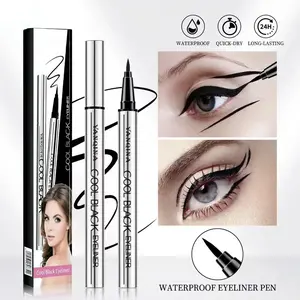 Waterproof Silver Tube Eyeliner Pen, Long Lasting Smudge Proof Gel Eyeliner, Silky Smooth Texture, Vegan Friendly Flawless Matte Eye Beauty Tool