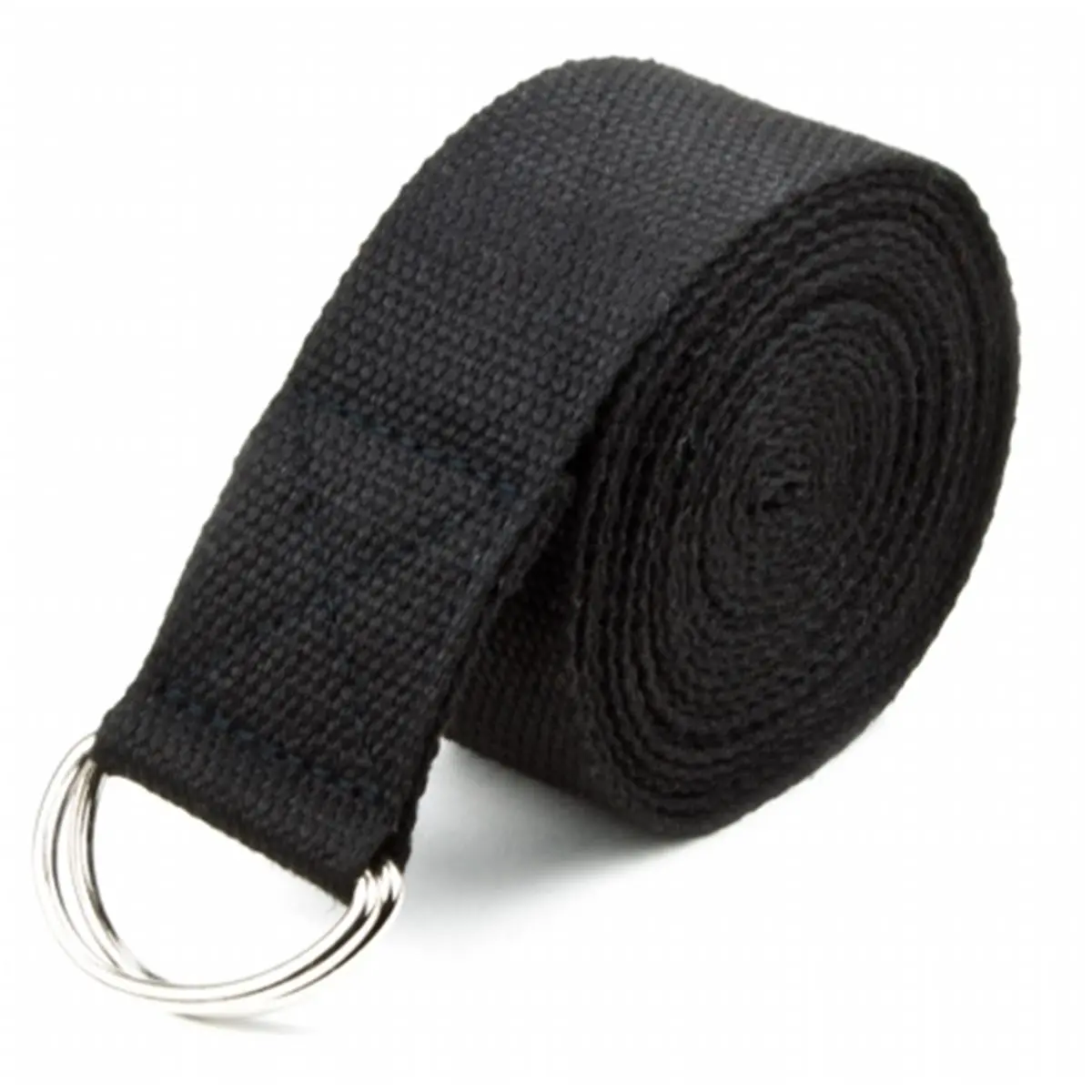 212 MAIN Yoga Strap - 10 Ft Length, 1.5" Width Black Cotton Webbing with Adjustable Metal D-Ring, Yoga Equipment for Stretching, Balance Poses, Maintaining Arm Distance, 10-Foot Length