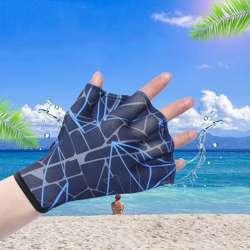 Swimming Webbing Gloves, 1 Pair Water Sports Training Hand Fins, Swimming Accessories for Men & Women, Swimming Equipment for Beach Pool