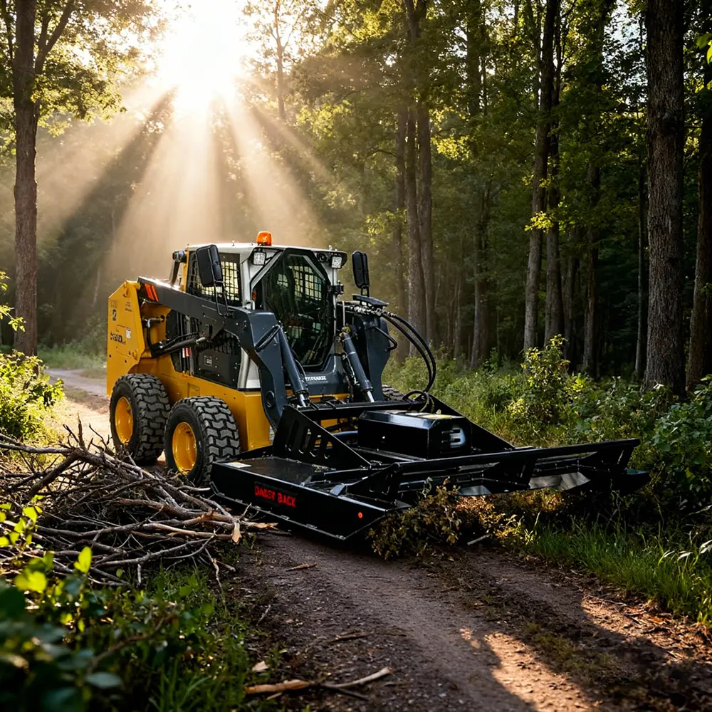 LANDY Skid Steer Hydraulic Brush Cutter Attachment - 65" Heavy Duty, Grass Cutter, Shrub Trimmer for Land Clearing