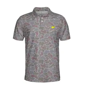 [Ship From US] Driftwood Camo Masters Polo – Men’s Golf & Fishing Shirt, Short Sleeve Comfort, Full Size Range