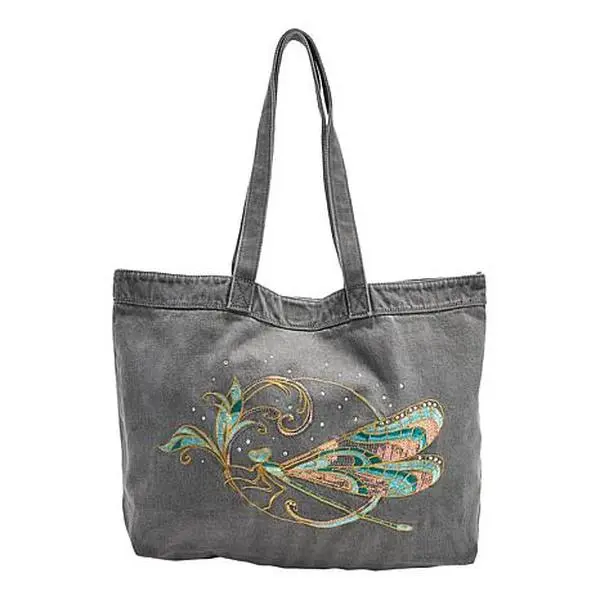 DG2 by Diane Gilman Embroidered Denim Tote Bag