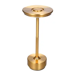 Modern Minimalist Metal Table Lamp Touch Control LED Desk Lamp Cordless Bedside Nightstand Lamp 3 Light Colors Stepless Dimmable Rechargeable for Bar Restaurant Coffee Shop Bedroom