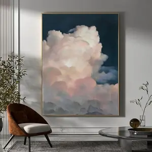 White Cloud Wall Art Large Cloudy Sky Painting Original Cloud White Cloud Abstract Painting Blue Sky Painting Cloud
