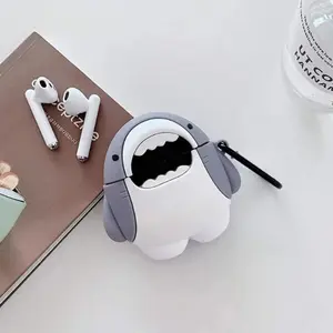 Cartoon-themed Fun Large-mouth Shark Earbud Cases for Apple AirPods Pro Pro2 Creative Silicone Earbud Cases