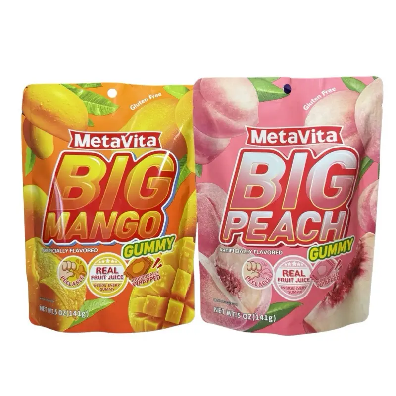 Metavita Peelable Gummies - Sweet Candies, Mango & Strawberry Flavors, Fun and Flavorful, 141g Single Bag, Convenient Snack