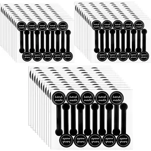 300 count  Stickers for Bakery Packaging - Black Self-Adhesive  Labels for Homemade Baking, Tamper-Proof Seal Stickers