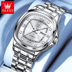 Authentic simple luxury square men's watch OLEVS brand new business style luminous waterproof automatic mechanical watch 9810