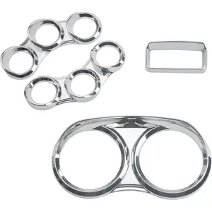 Instrument Dash Cover Kit Compatible with 2006-2022 Peterbilt 379 384 386 387 388 389 Center Gauge Cover (Chrome)