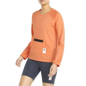 PUMA Womens X First Mile Crew Neck Long Sleeve Sweatshirt Running  - Orange