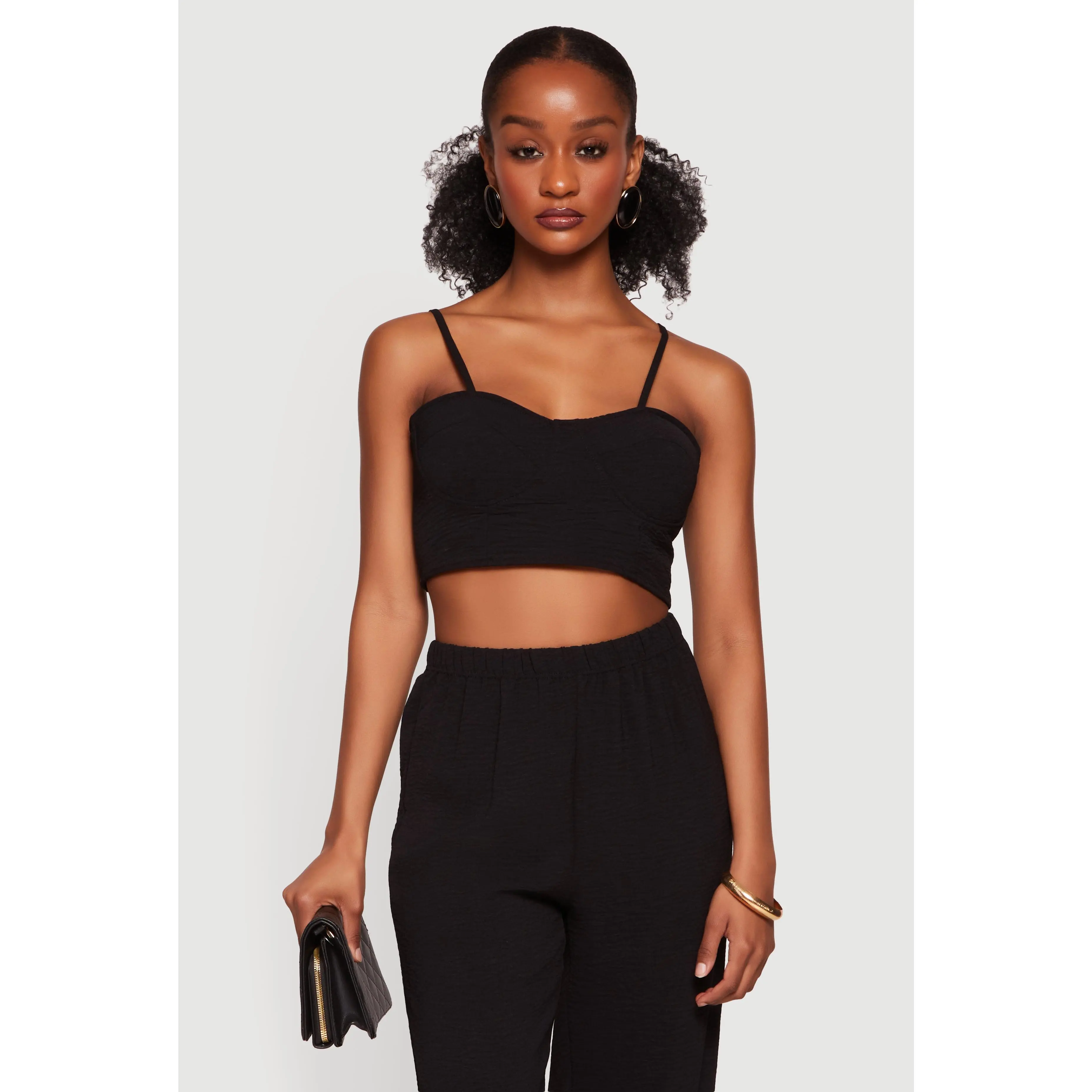 Crepe Knit Bustier Crop Top