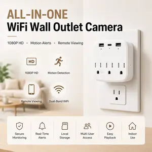 Hidden Wall Outlet Camera, 1080P Dual-Band 2.4G/5GHz WiFi Security Camera with Motion Detection for Indoor Home, Baby & Pet Monitoring