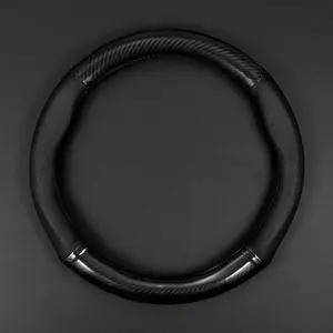 Universal Car Steering Wheel Cover Carbon Fiber Leather Anti-Slip Texture Fashion Car Interior Automotive Accessory, Stylish and Durable Car Part