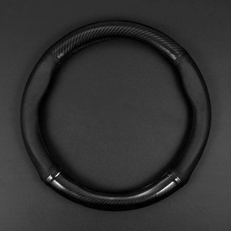 Universal Car Steering Wheel Cover Carbon Fiber Leather Anti-Slip Texture Fashion Car Interior Automotive Accessory, Stylish and Durable Car Part, Steering Wheel Accessories